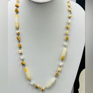 Banded Agate Beaded Necklace 26” Length